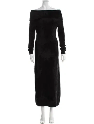 Pre-owned Altuzarra Off-the-shoulder Long Dress In Black