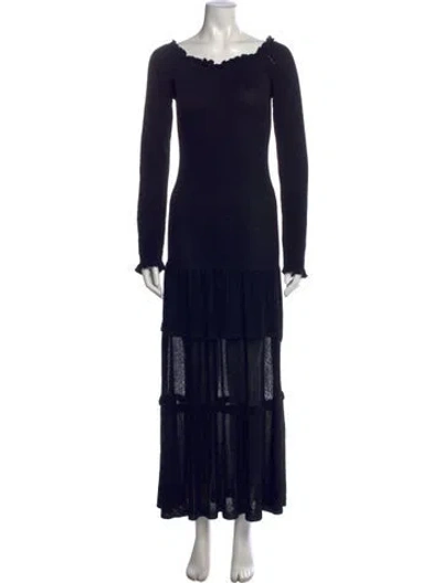 Pre-owned Altuzarra Off-the-shoulder Long Dress In Black