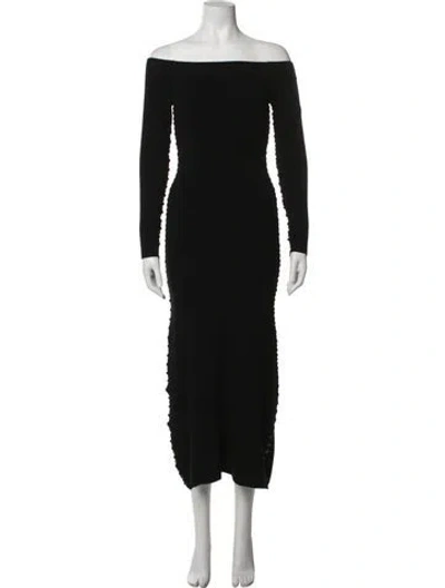Pre-owned Altuzarra Off-the-shoulder Long Dress In Black