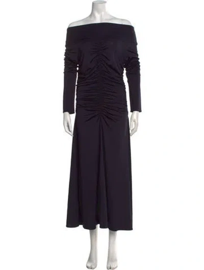 Pre-owned Altuzarra Off-the-shoulder Long Dress In Blue