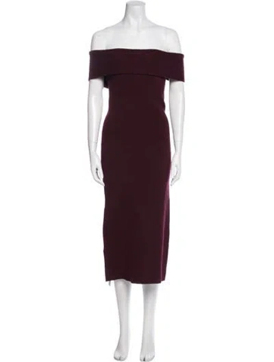 Pre-owned Altuzarra Off-the-shoulder Long Dress In Burgundy