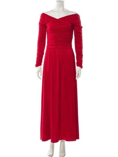 Pre-owned Altuzarra Off-the-shoulder Long Dress In Red