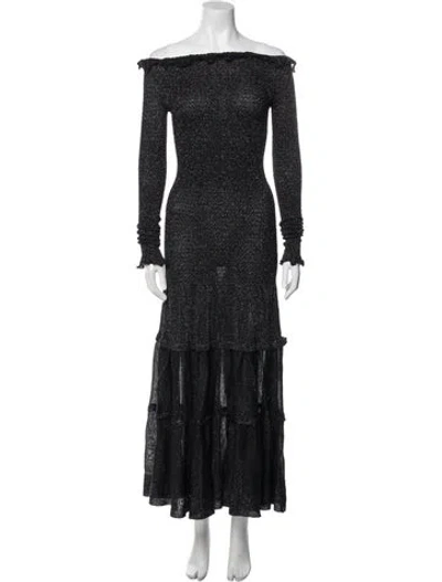 Pre-owned Altuzarra Off-the-shoulder Long Dress W/ Tags In Black