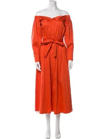Pre-owned Altuzarra Off-the-shoulder Long Dress W/ Tags In Orange