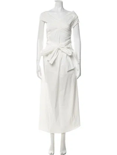 Pre-owned Altuzarra Off-the-shoulder Long Dress In White