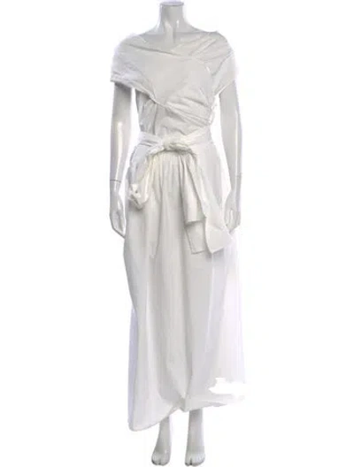 Pre-owned Altuzarra Off-the-shoulder Long Dress In White