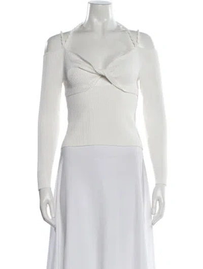 Pre-owned Altuzarra Off-the-shoulder Long Sleeve Top In White