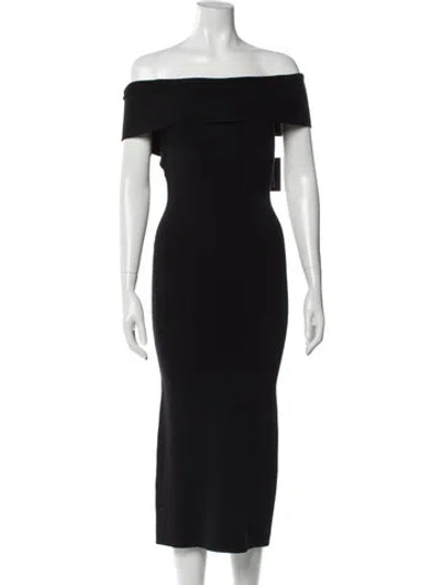 Pre-owned Altuzarra Off-the-shoulder Midi Length Dress In Black
