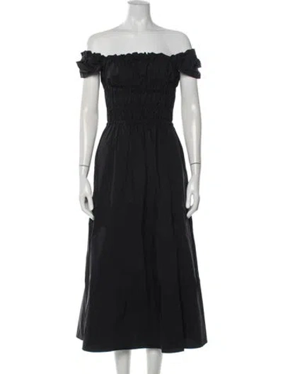 Pre-owned Altuzarra Off-the-shoulder Midi Length Dress In Black