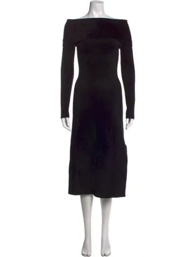 Pre-owned Altuzarra Off-the-shoulder Midi Length Dress In Black