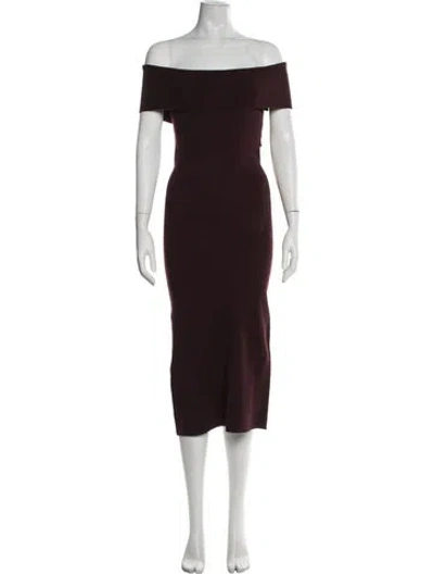 Pre-owned Altuzarra Off-the-shoulder Midi Length Dress In Burgundy