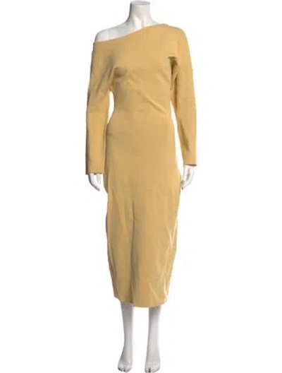 Pre-owned Altuzarra Off-the-shoulder Midi Length Dress In Yellow