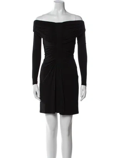 Pre-owned Altuzarra Off-the-shoulder Mini Dress In Black
