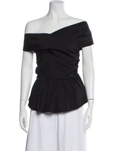 Pre-owned Altuzarra Off-the-shoulder Short Sleeve Blouse In Gray