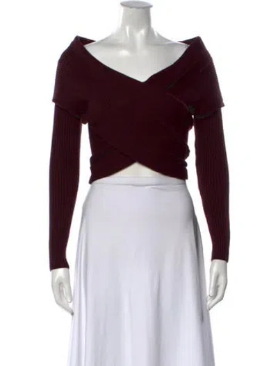 Pre-owned Altuzarra Off-the-shoulder Sweater In Burgundy