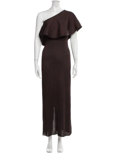 Pre-owned Altuzarra One-shoulder Long Dress In Brown