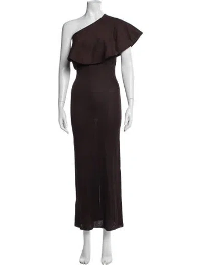Pre-owned Altuzarra One-shoulder Long Dress In Brown