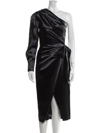 Pre-owned Altuzarra One-shoulder Midi Length Dress In Black