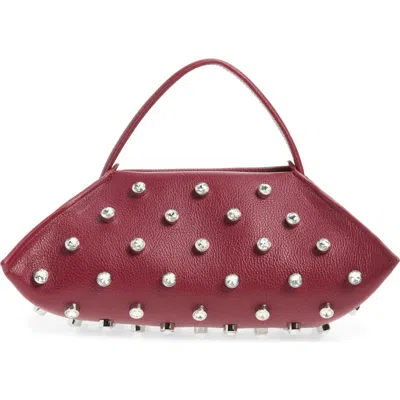 Altuzarra Origami Embellished Leather Baguette Bag In Burgundy
