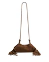 Altuzarra Mini Origami Fringe Suede Crossbody Bag In Brown