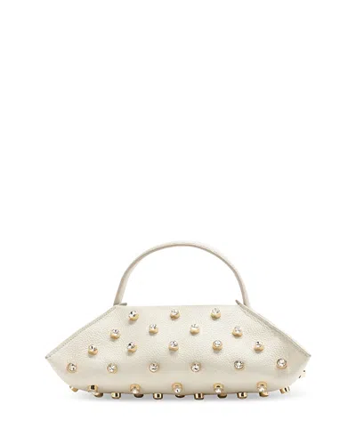 Altuzarra Origami Mini Crystal Studded Leather Handbag In Neutral
