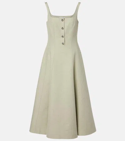 Altuzarra Orrie Sleeveless Cotton Blend Midi Dress In Neutral
