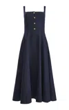Altuzarra Orrie Linen-blend Midi Dress In Blue