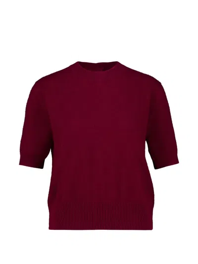 Altuzarra Otto Button-back Short-sleeve Sweater In Red