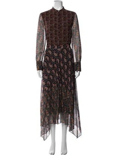 Pre-owned Altuzarra Paisley Print Long Dress In Black