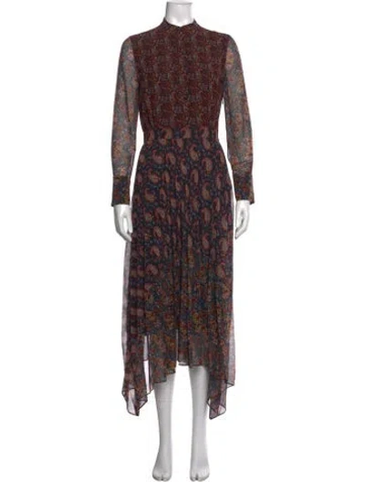 Pre-owned Altuzarra Paisley Print Midi Length Dress In Black