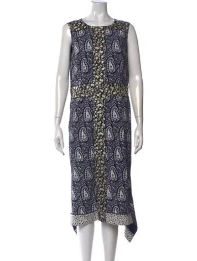 Pre-owned Altuzarra Paisley Print Midi Length Dress In Blue