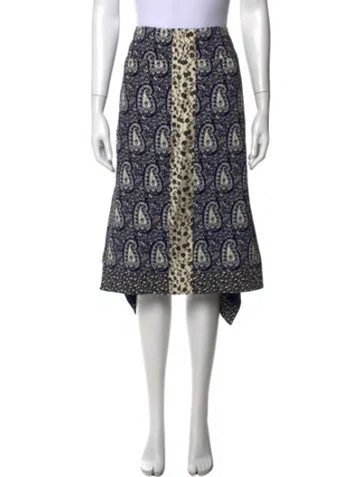 Pre-owned Altuzarra Paisley Print Midi Length Skirt In Blue