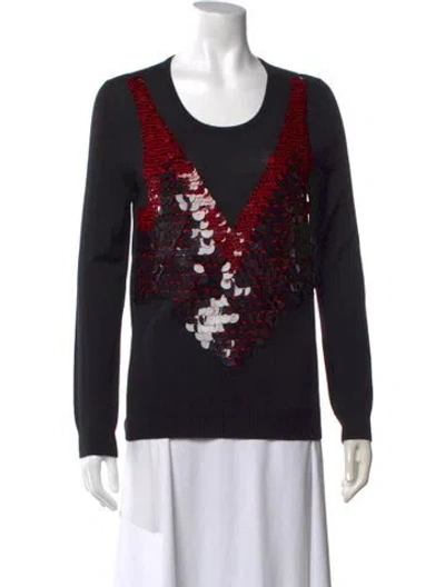 Pre-owned Altuzarra Patterned Crew Neck Top In Black
