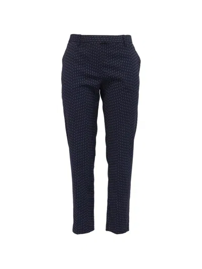 Pre-owned Altuzarra Patterned Cropped Trousers In 蓝色