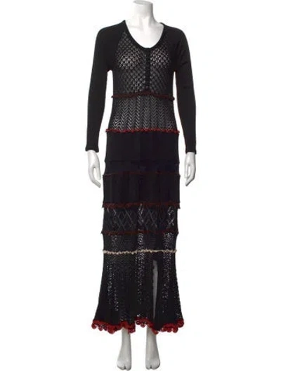 Pre-owned Altuzarra Patterned Long Dress In Black