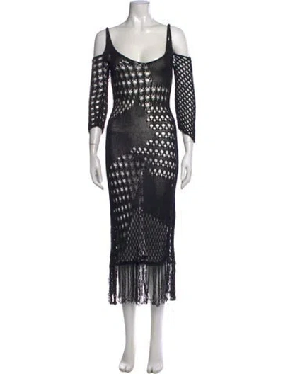 Pre-owned Altuzarra Patterned Midi Length Dress In Black