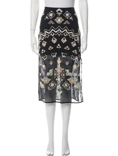 Pre-owned Altuzarra Patterned Midi Length Skirt In Black