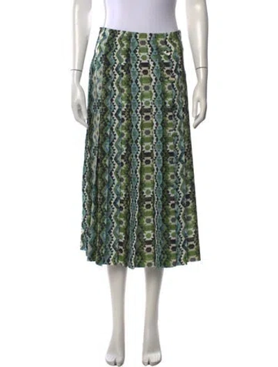 Pre-owned Altuzarra Patterned Midi Length Skirt In Green