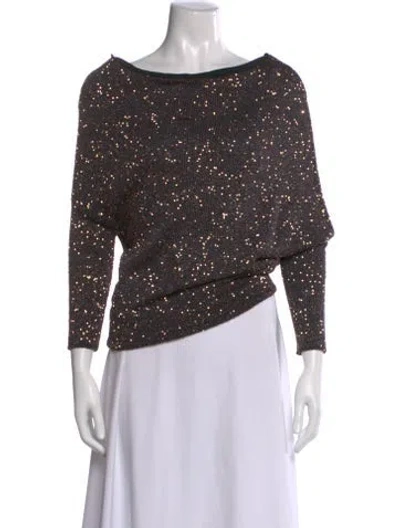 Pre-owned Altuzarra Patterned Off-the-shoulder Top W/ Tags In Brown