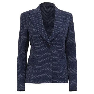 Altuzarra Patterned Single-breasted Blazer In Navy Blue Viscose