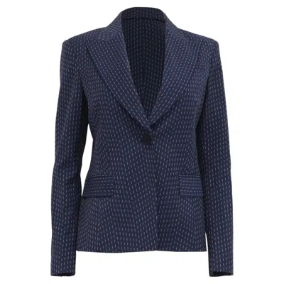 Pre-owned Altuzarra Patterned Single-breasted Blazer In Navy Blue Viscose