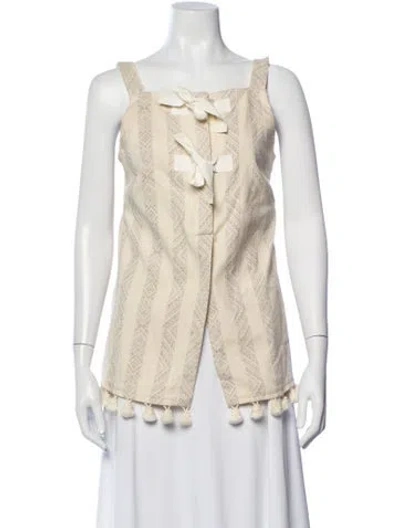 Pre-owned Altuzarra Patterned Square Neckline Top In Neutrals