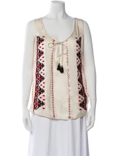 Pre-owned Altuzarra Patterned Tie Neck Top In Neutral