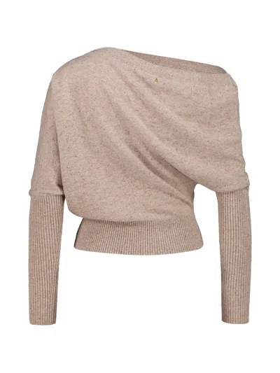 Altuzarra Paxi Asymmetric-shoulder Sweater In Brown