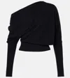 Altuzarra Paxi Off-shoulder Cashmere Sweater In Black