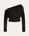 Altuzarra Paxi Off-the-shoulder Cashmere Sweater In Black