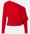 Altuzarra Paxi One-shoulder Cashmere Sweater In Red
