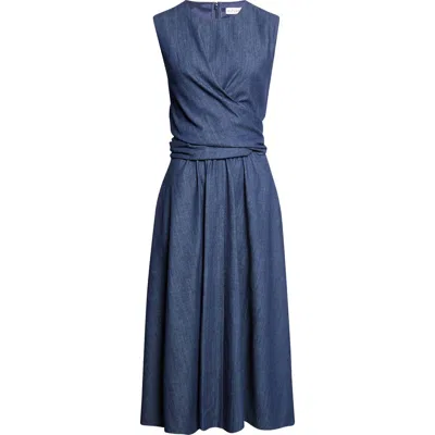 Altuzarra Penny Draped Denim Dress In Blue
