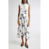 Altuzarra Penny Floral Print Silk High-low Maxi Dress In White