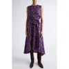 Altuzarra Penny Print Silk High-low Maxi Dress In Purple